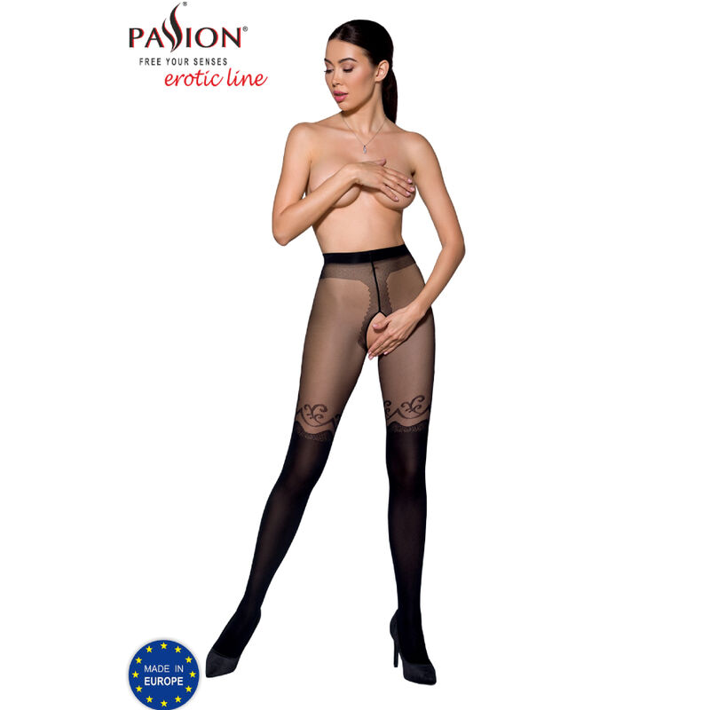 passion tiopen 012 schwarze strumpfhose 1/2 20/40 den