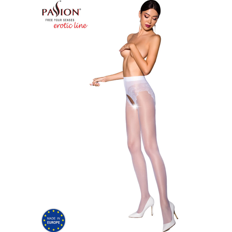 passion tiopen 006 weisse strumpfhose 1/2 30 den