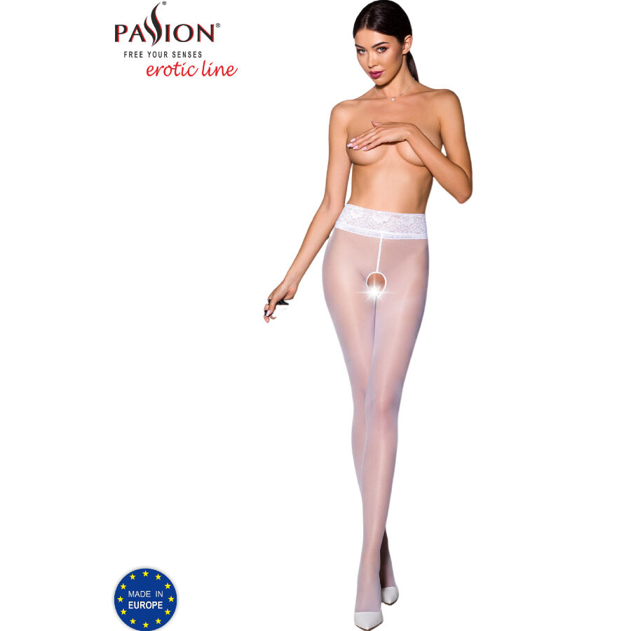 passion tiopen 008 weisse strumpfhose 1/2 30 den