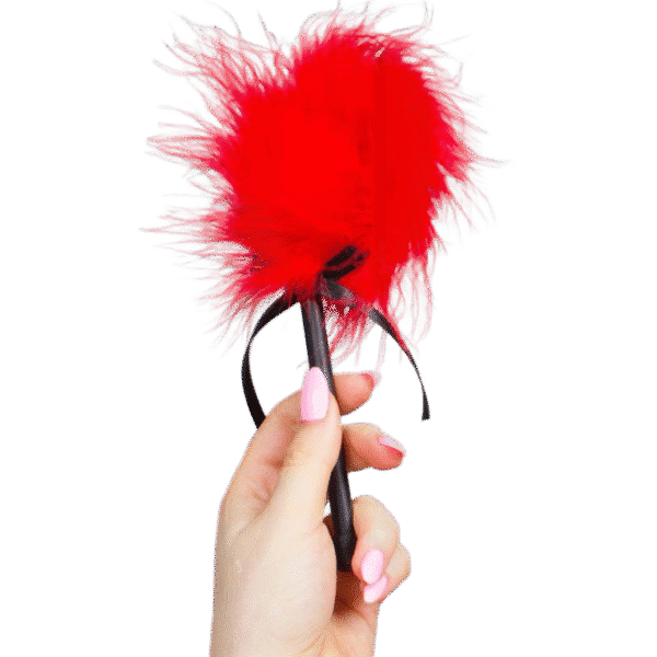 secretplay red marabou duster