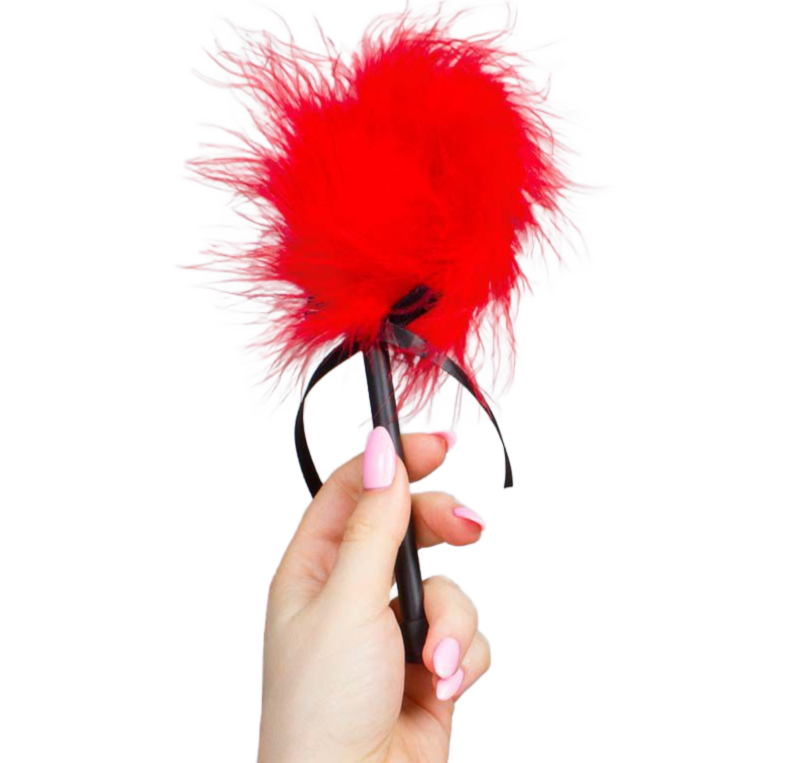 secretplay red marabou duster