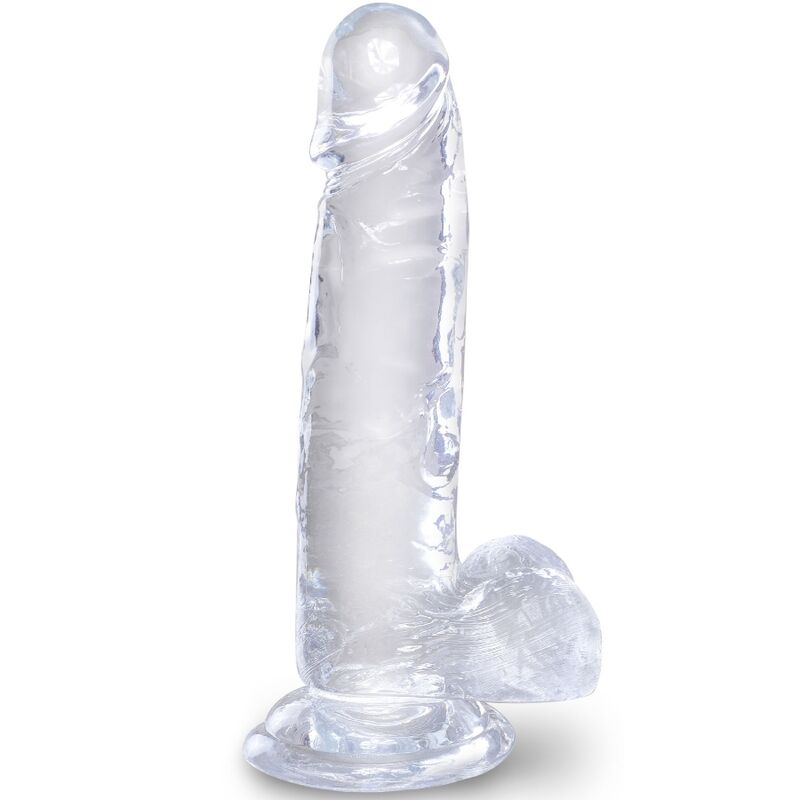 king cock clear realistischer penis mit eieren 15.2 cm transparent