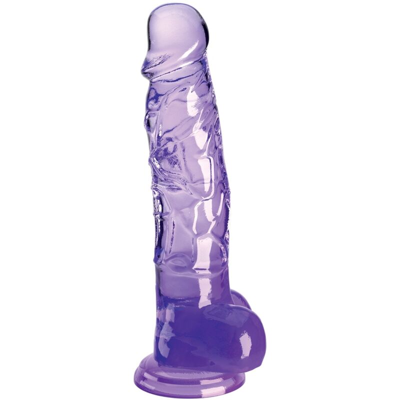 king cock clear realistischer penis mit kugeln 16.5 cm lila