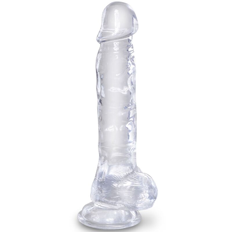 king cock clear realistischer penis mit eieren 16.5 cm transparent