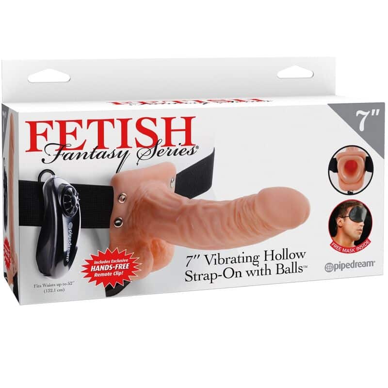 fetish fantasy series verstellbares gurt mit fernbedienung, realistischer penis mit hoden 17,8 cm