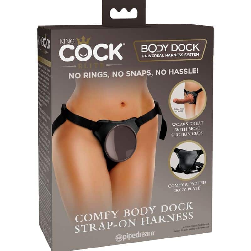 strap on harness mit saugfuß andockplatte für flexibles spiel – king cock