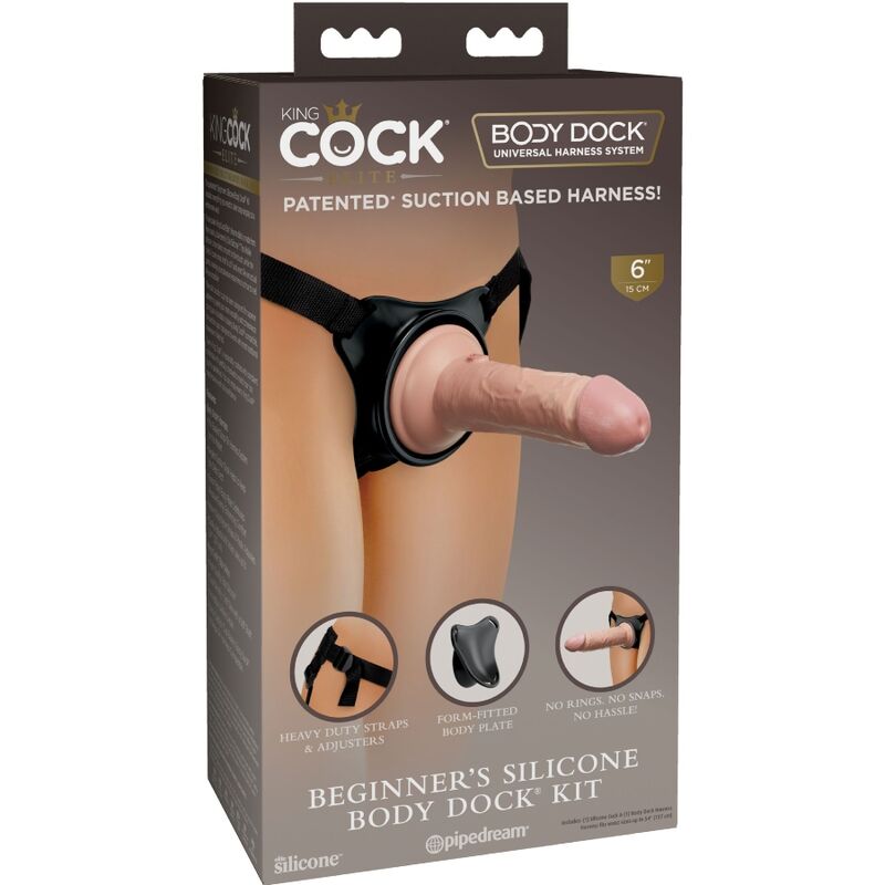 strap on dildo set verstellbar 15 cm aus silikon für einsteiger – king cock