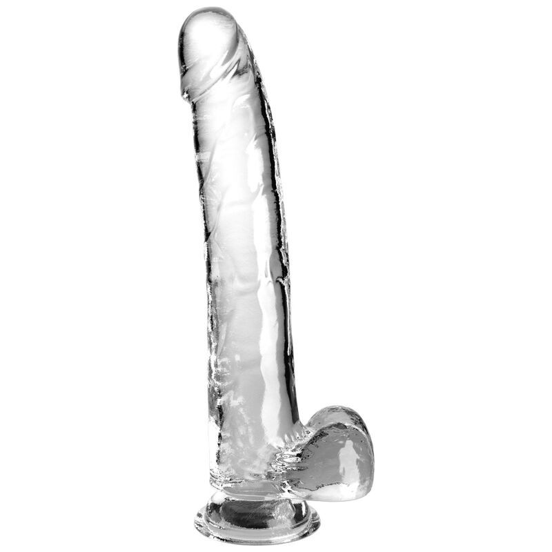 king cock clear dildo mit hoden 24.8 cm transparent