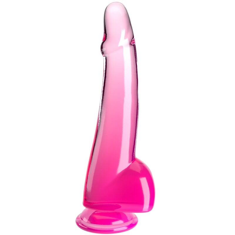 king cock clear dildo mit hoden 19 cm rosa