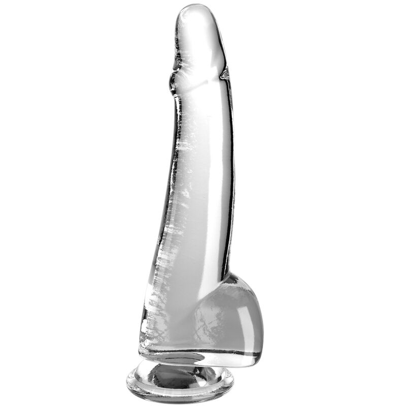 king cock clear dildo mit hoden 19 cm transparent