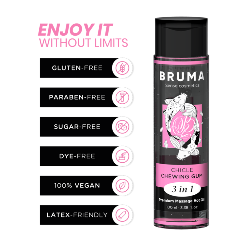 bruma premium massageÖl mit wÄrmeeffekt, gum geschmack 3 in 1 100 ml