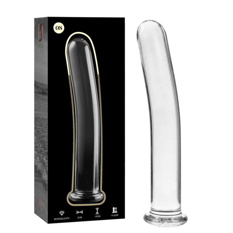 nebula series by ibiza modell 8 dildo borosilikatglas klar 14.5 cm o 2 cm