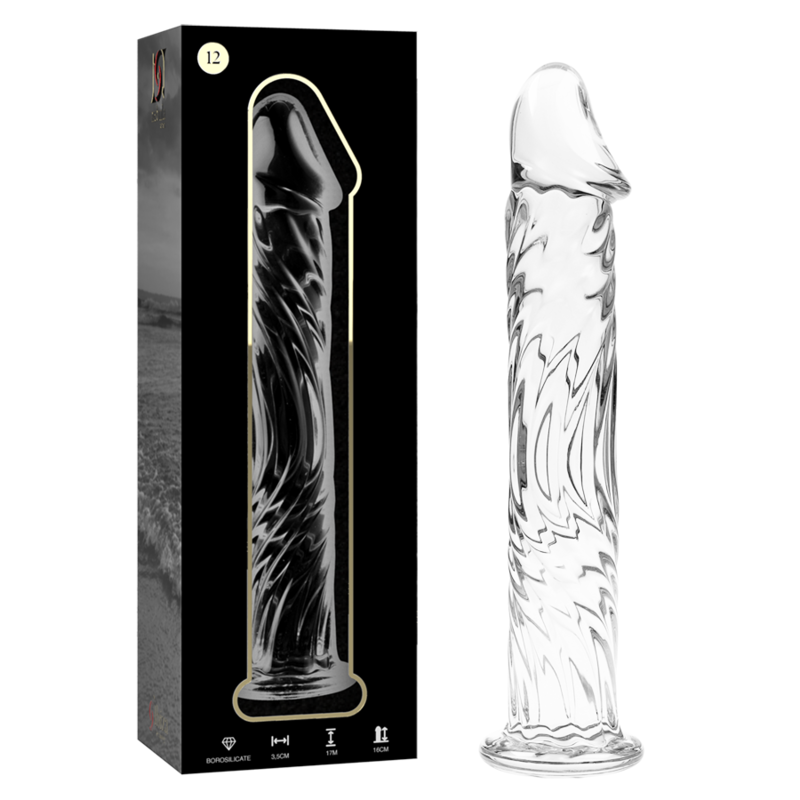nebula series by ibiza modell 12 dildo borosilikatglas klar 17 cm o 3.5 cm