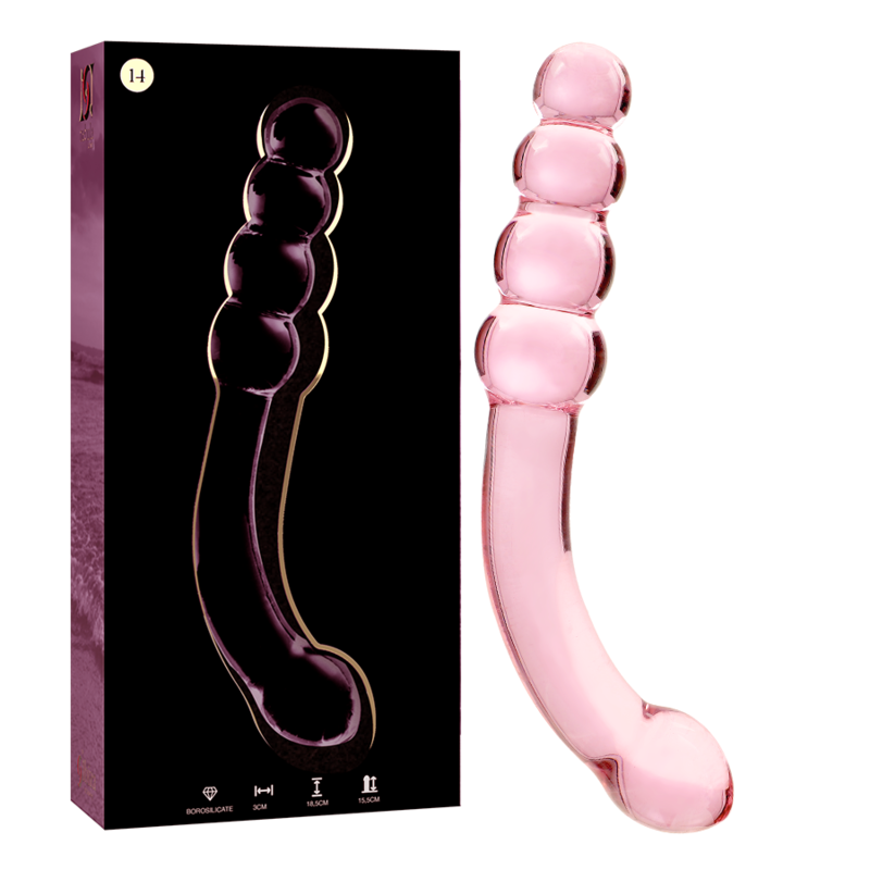 nebula series by ibiza modell 14 dildo borosilikatglas rosa 18.5 cm o 3 cm