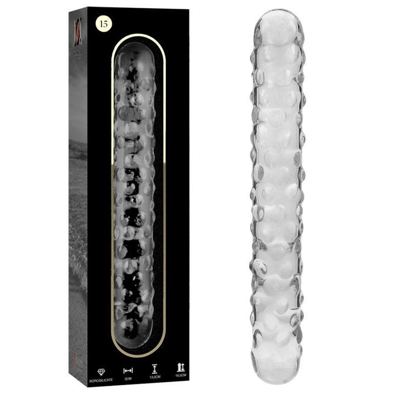 nebula series by ibiza modell 15 dildo borosilikatglas klar 18.5 cm o 3 cm