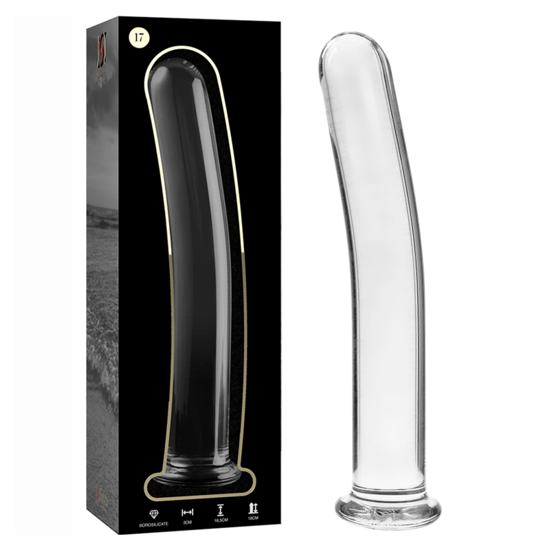 nebula series by ibiza modell 17 dildo borosilikatglas klar 18.5 cm o 3 cm