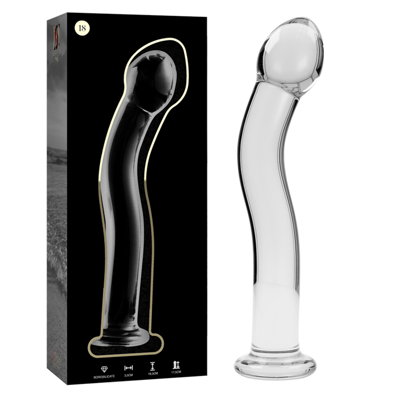 nebula series by ibiza modell 18 dildo borosilikatglas klar 18.5 cm o 3.5 cm