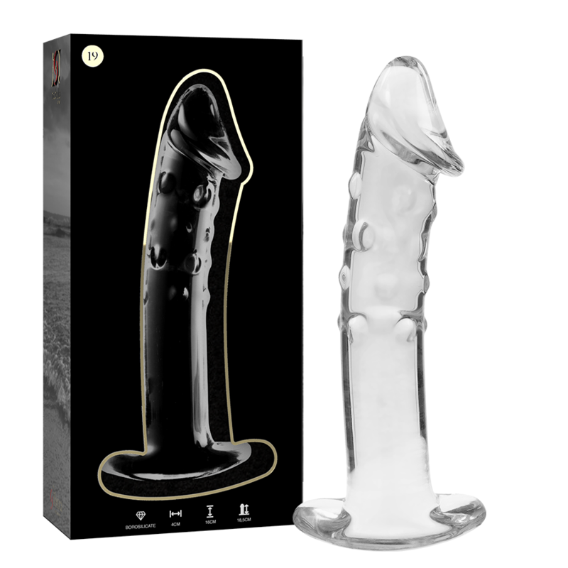 nebula series by ibiza modell 19 dildo borosilikatglas klar 18.5 cm o 4 cm