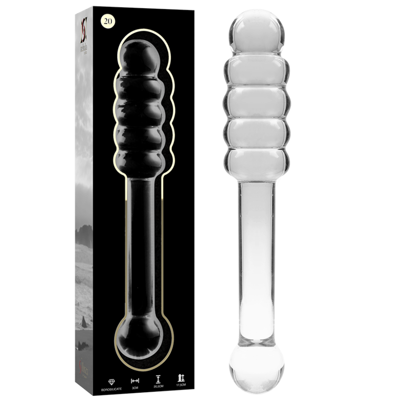 nebula series by ibiza modell 20 dildo borosilikatglas klar 20.5 cm o 3 cm