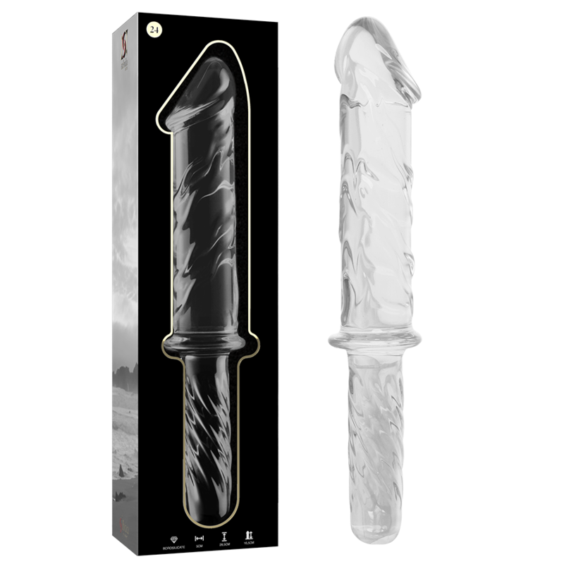 nebula series by ibiza modell 24 dildo borosilikatglas klar 28.5 cm o 5 cm