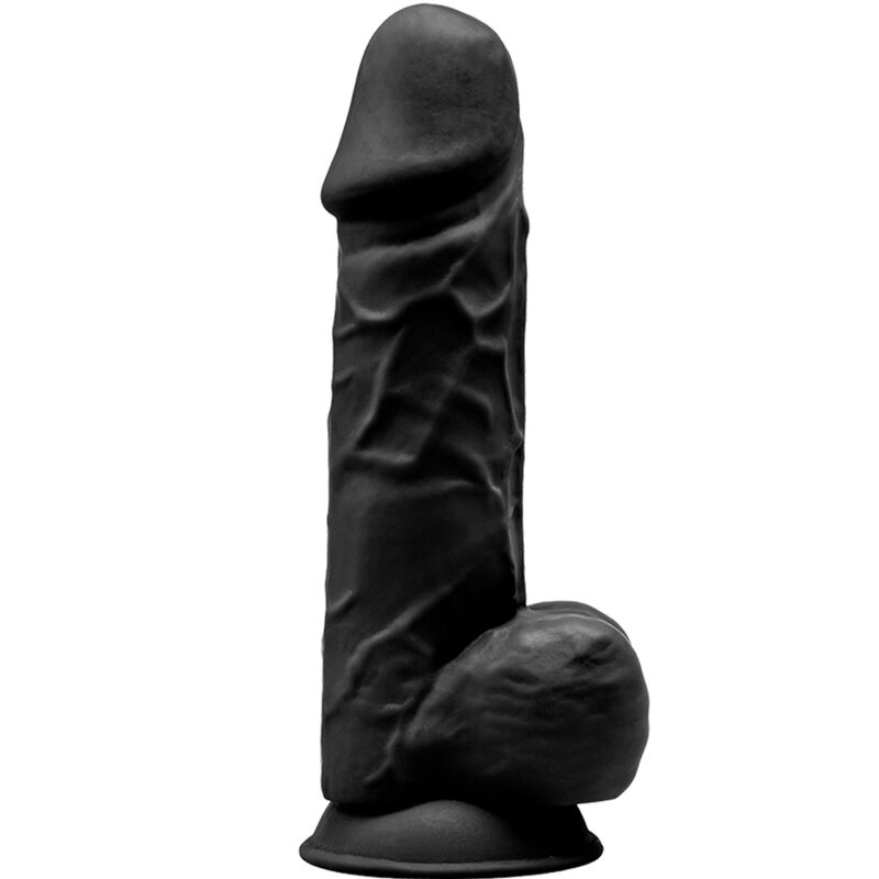 silexd model 1 realistischer penis premium silexpan silikon schwarz 21.5 cm