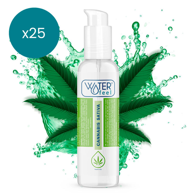 waterfeel cannabis schmiermittel 150 ml packung 25 einheiten
