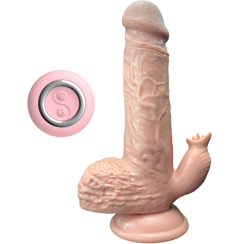 armony realistischer vibrator stoßdildo mit zungenstimulator 19 cm