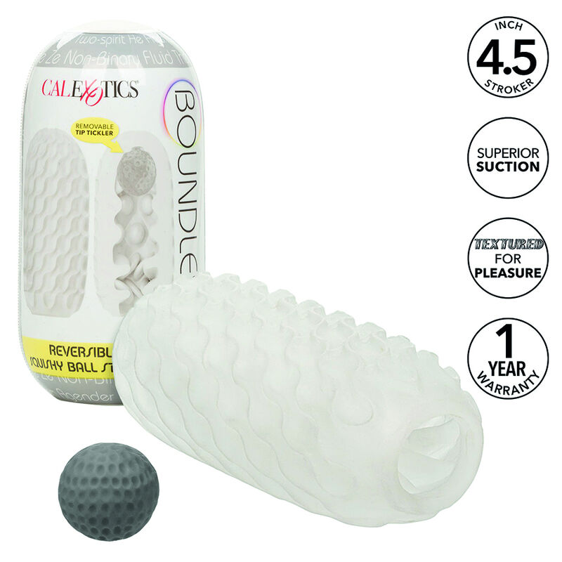 calexotics boundless reversible squishy ball stroke gelb