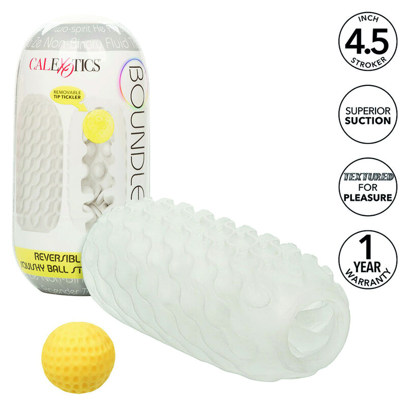 calexotics boundless reversible squishy ball stroke grau