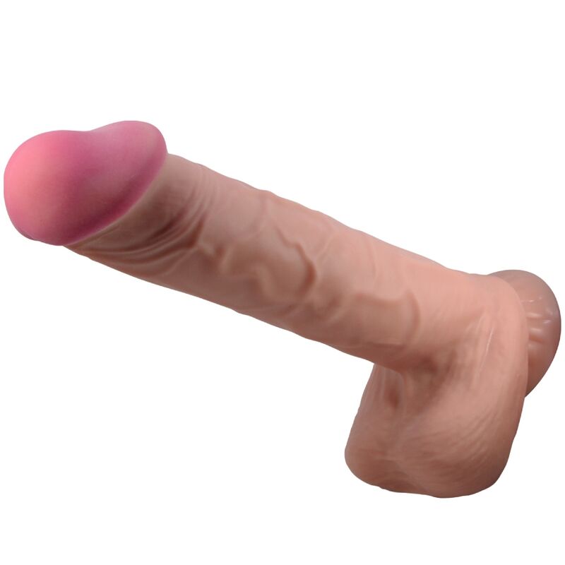 pretty love sliding skin series realistischer dildo mit sliding skin saugnapf braun 26 cm