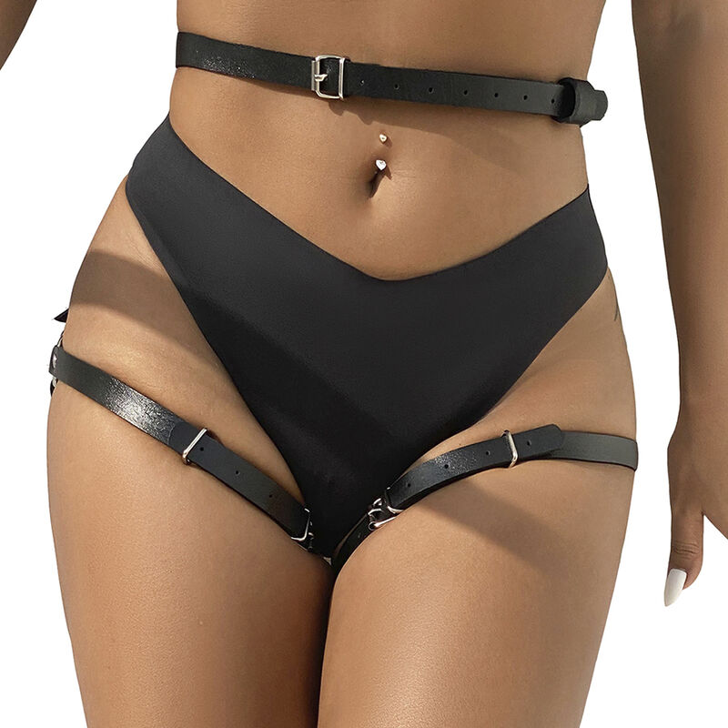 subblime leder taille und bein harness schwarz eine grÖsse