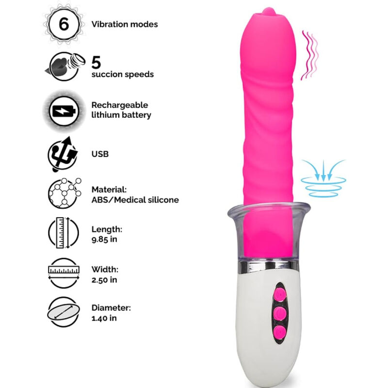 Saugvibrator mit Stoßfunktion und Zunge für intensive Orgasmen ARMONY