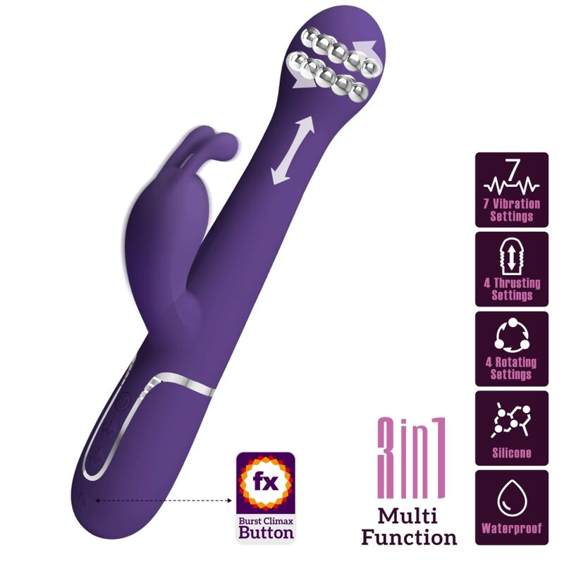 pretty love dejon rabbit vibrator 3 in 1 multifunktions lila