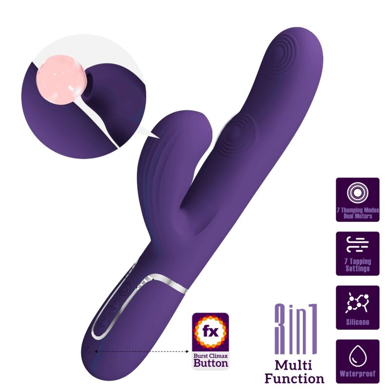 pretty love perlita g spot vibrator 3 in 1 multifunktions lila