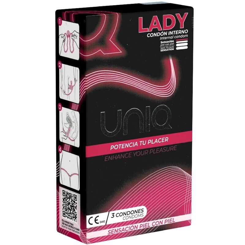 uniq lady condom latexfreie weibliche kondome mit strumpfgurt 3 einheiten