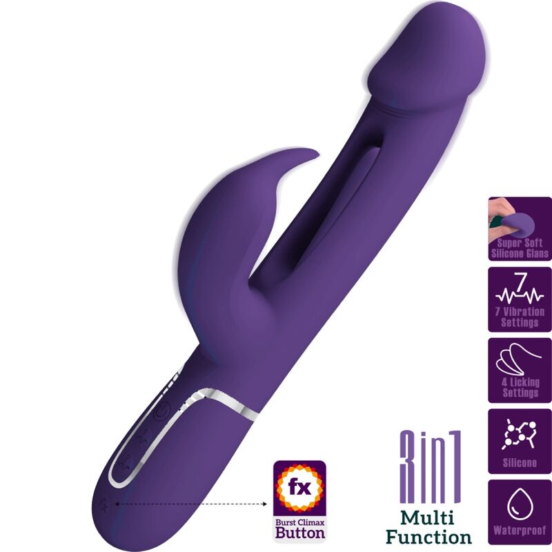 pretty love kampas rabbit 3 in 1 multifunktionsvibrator mit zunge violett
