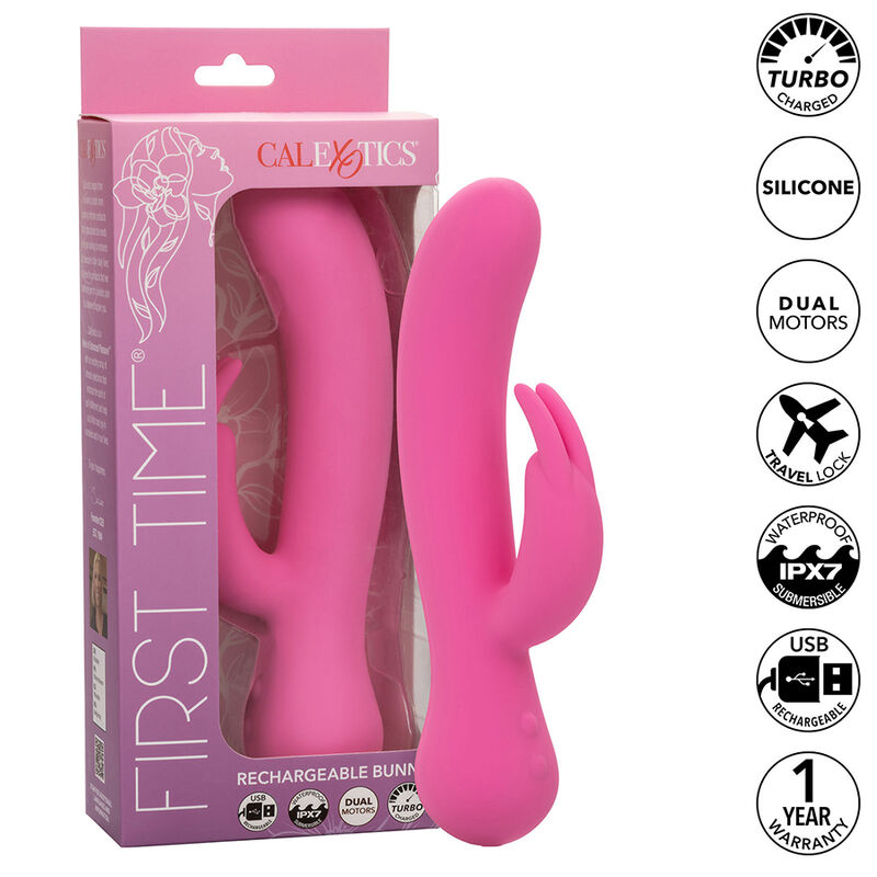 calexotics first time vibrator rabbit wiederaufladbar rosa