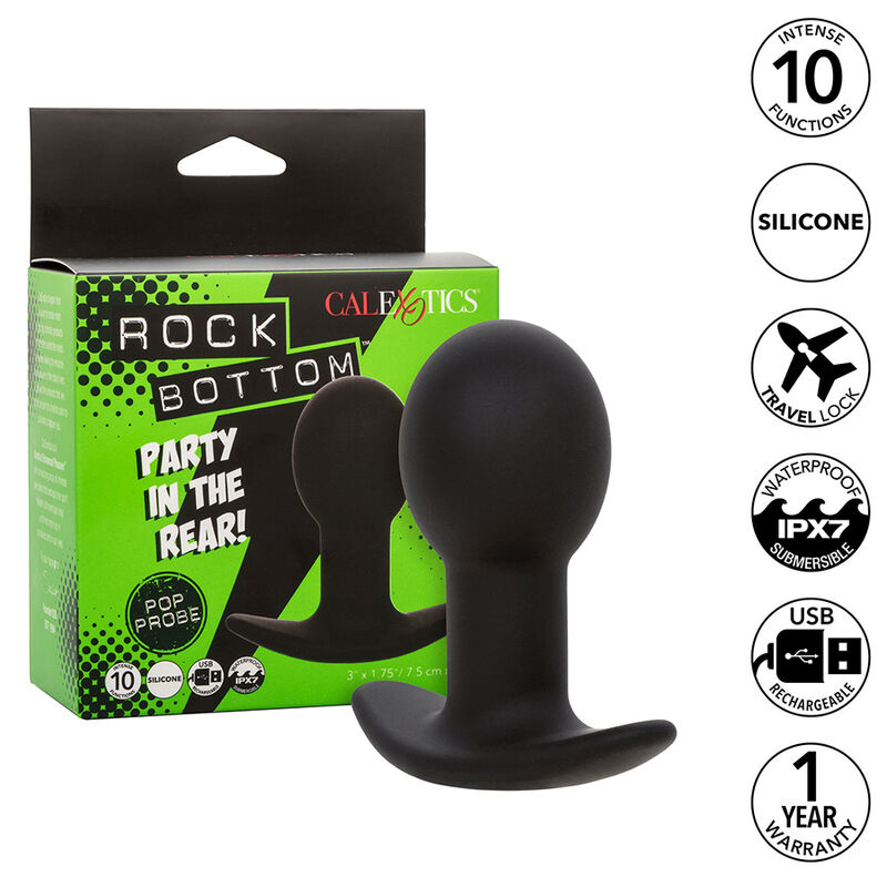 calexotics rock bottom anal plug 10 vibrationen silikon schwarz