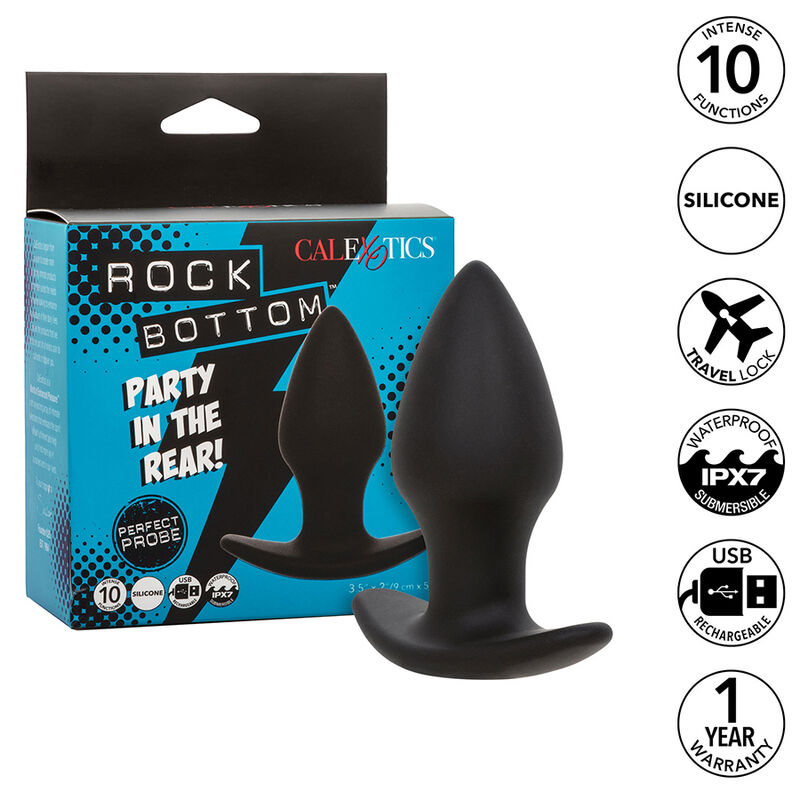 calexotics rock bottom perfect anal plug 10 vibrationen silikon schwarz