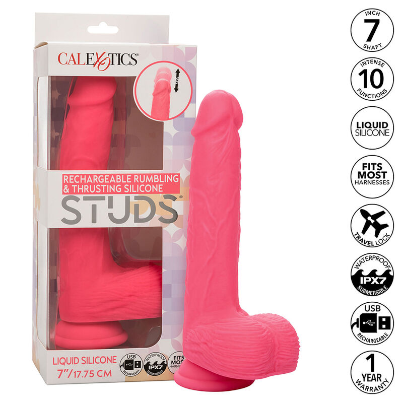calexotics studs realistischer vibrator 10 vibrationen rosa