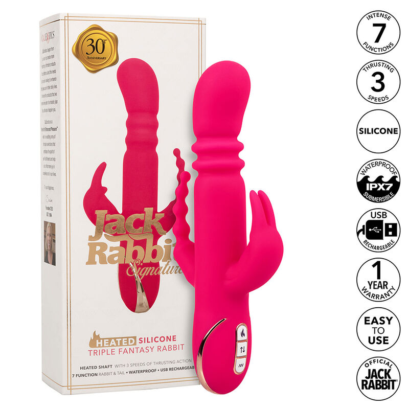 calexotics jack fantasy dreifach beheizter vibrator rabbit rosa