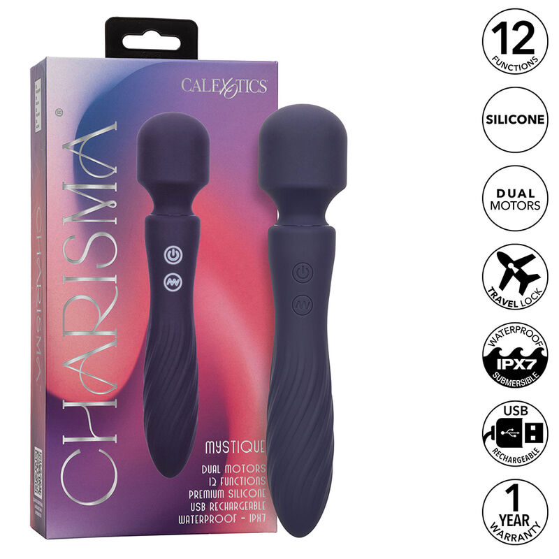 calexotics charisma mystique massager doppelmotor 12 funktionen 20,5 cm x 4,5 cm lila
