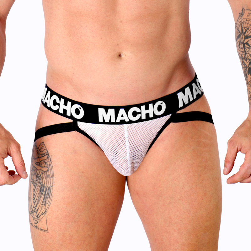 MACHO MX26X1 Jockstrap aus weißem Mesh · Größe: XL