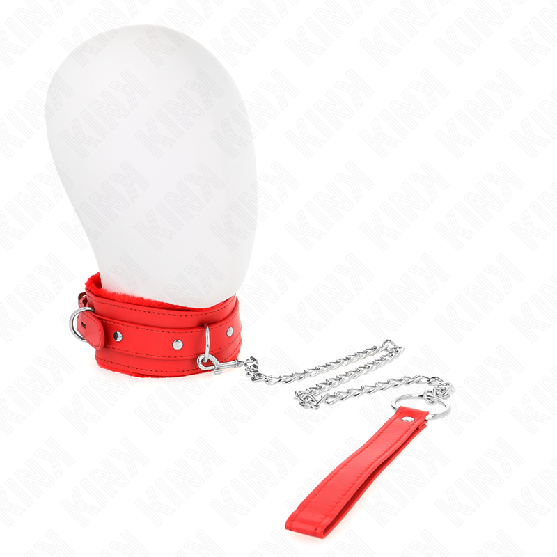 kink halsband mit leine 65 cm mit einschrÄnkungen rot 36 42 cm x 5,5 cm