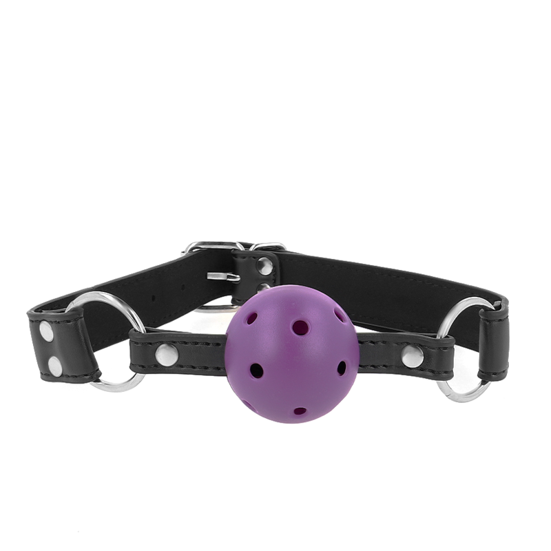 kink atmungsaktiver ball 4 cm knebel mit doppelniet lila 62,5 x 2,5 cm verstellbar 42 58 cm