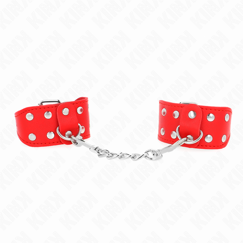 kink armbÄnder mit doppelter reihe verstellbarer nieten rot