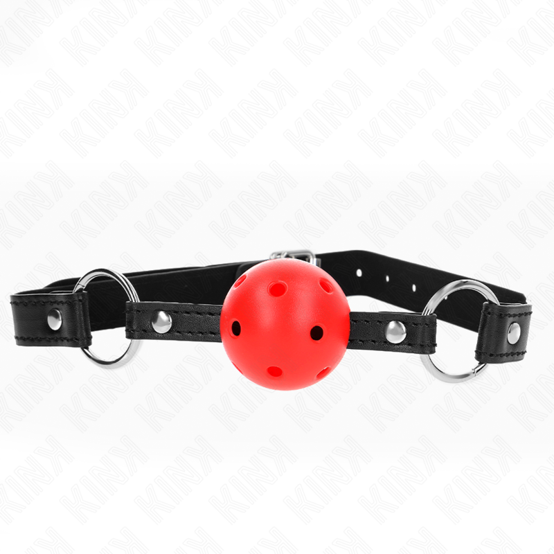 kink hohl, hart, roter ball, 4,5 cm, gag, modell 1, 63,5 x 2 cm