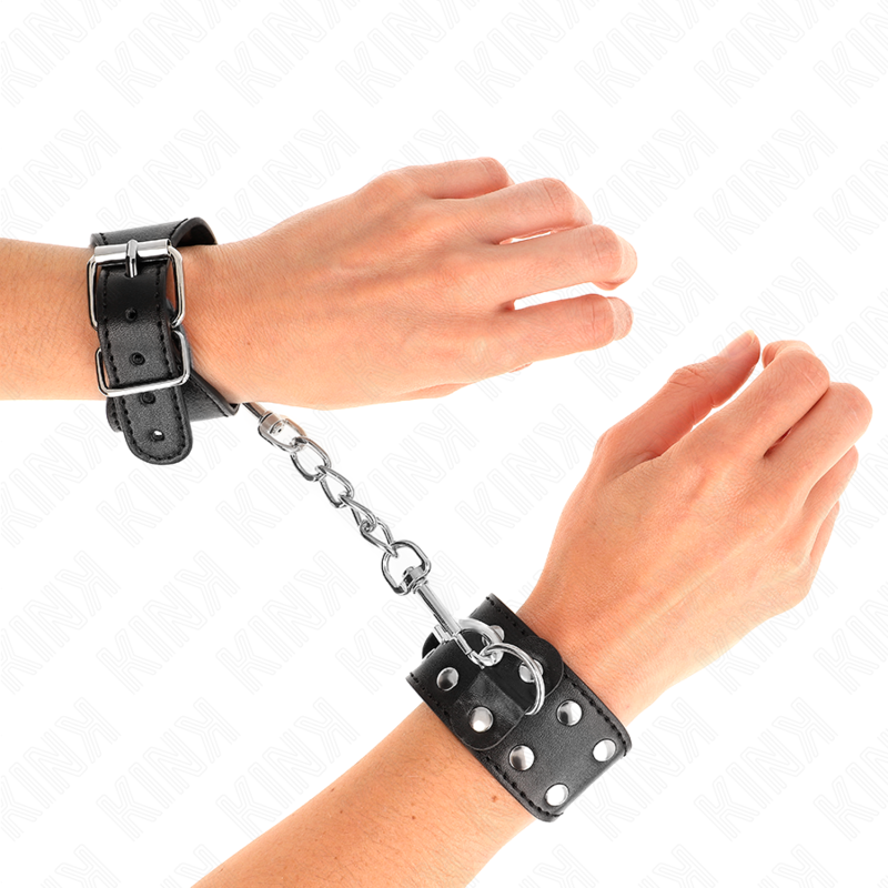 kink armbÄnder mit doppelter reihe verstellbarer nieten schwarz
