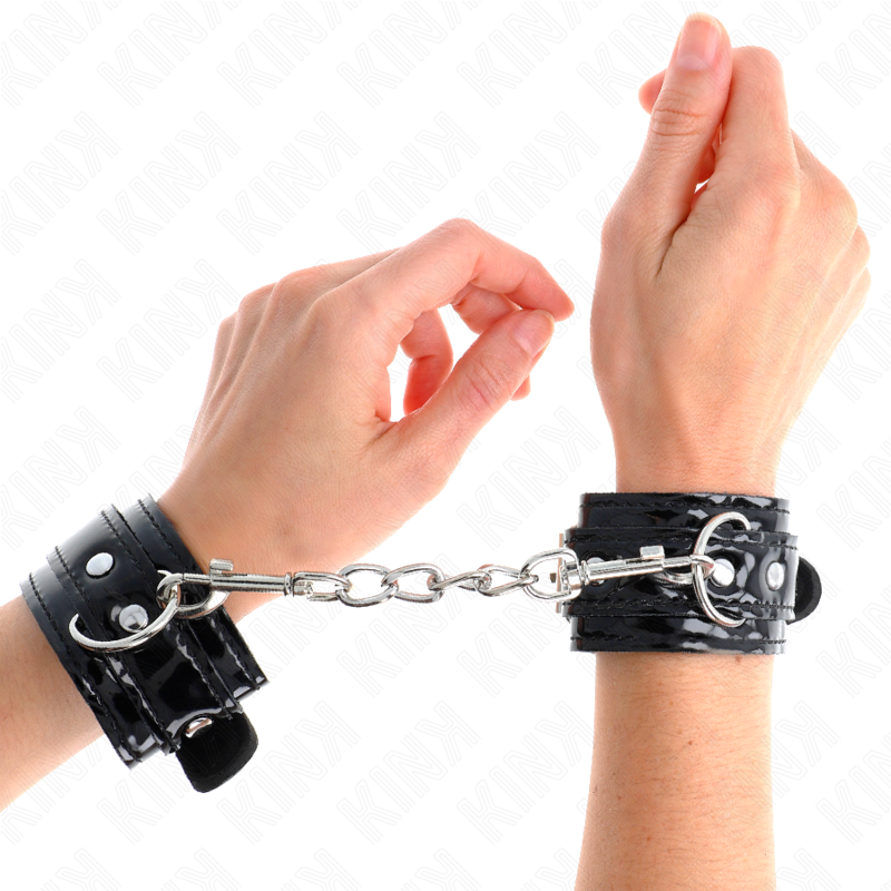 KINK Handgelenkfesseln aus glänzendem Neopren