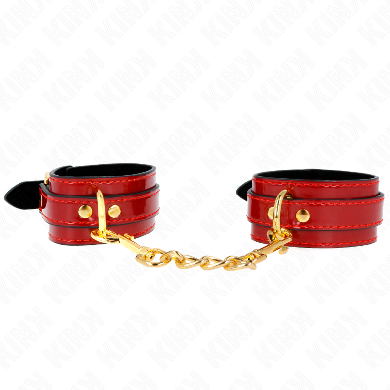 kink joanna angel handgelenkmanschetten rot verstellbar mit goldkette 16,5 26 cm x 4 cm